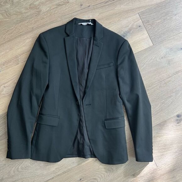 Zara Man Men’s Black Long Sleeve Blazer Jacket Size 34 - Picture 1 of 4